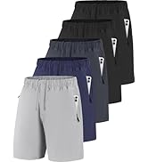 POVWVPY Men Running Athletic Shorts, Quick Dry 7 inch Inseam Gym